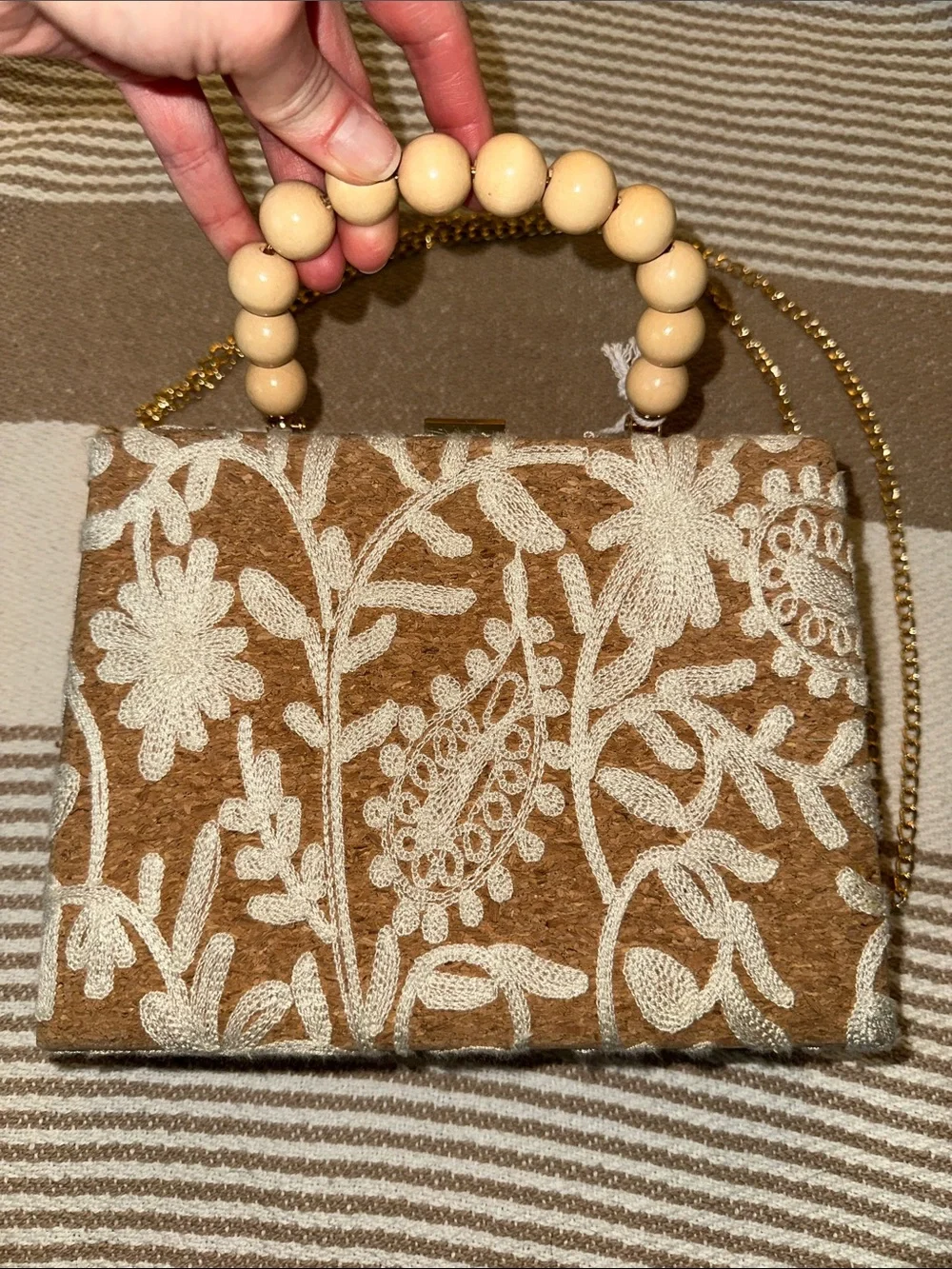 NWT Haute Hippie Bag Cork Top Handle / Crossbody - Picture 2 of 5